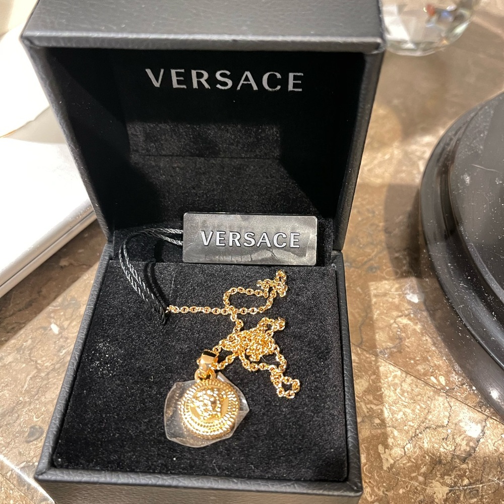 Versace Gold Medusa Necklace new with tags